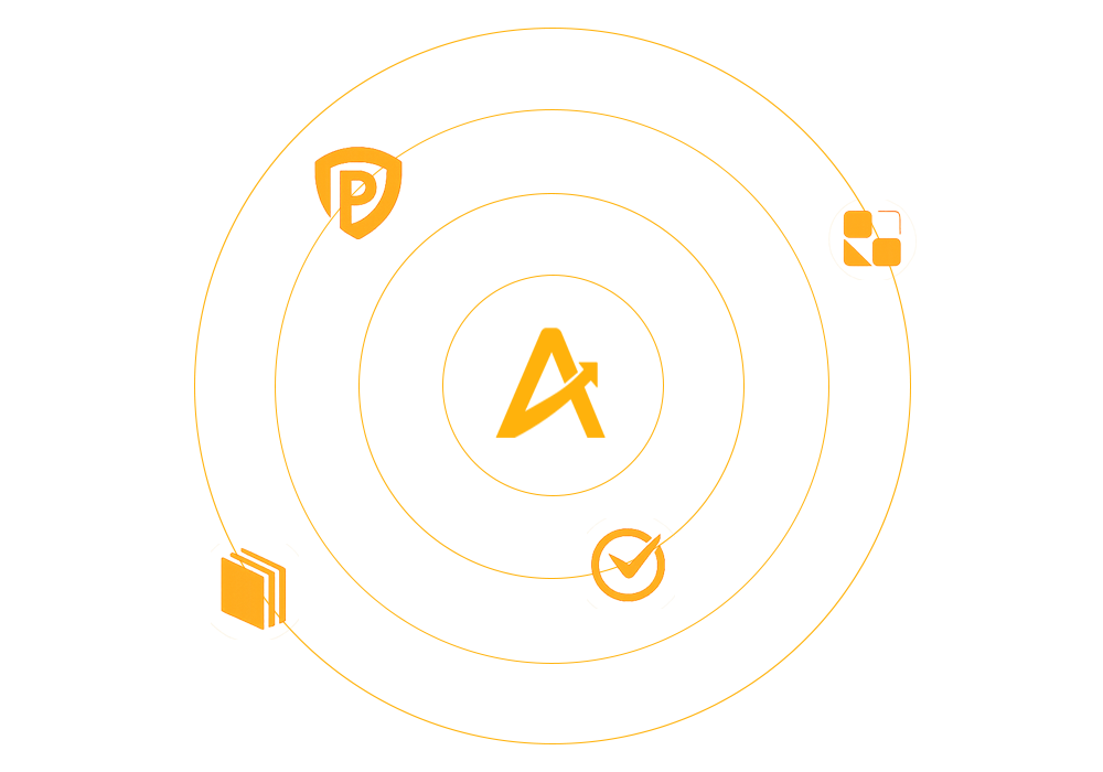 Altselino icon surrounded by cybersecurity and verification software icons.