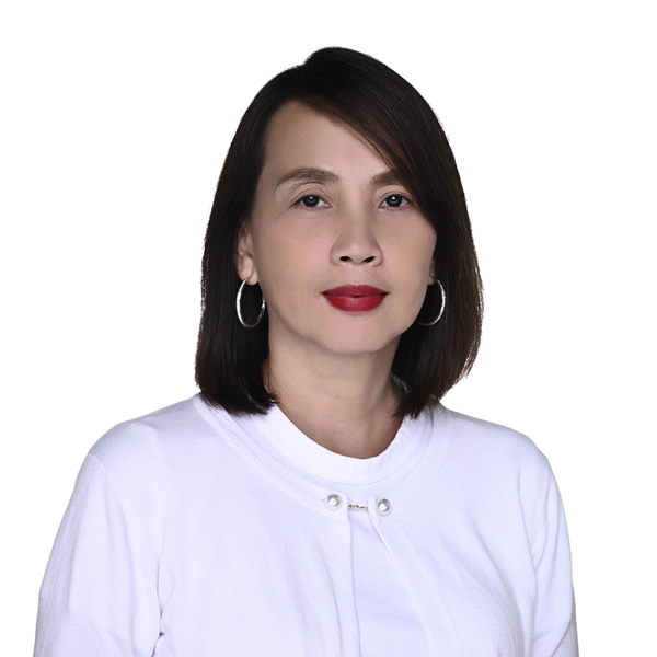 Rowena, the Chief Financial Officer of Altselino, in a professional portrait wearing a white top and hoop earrings.